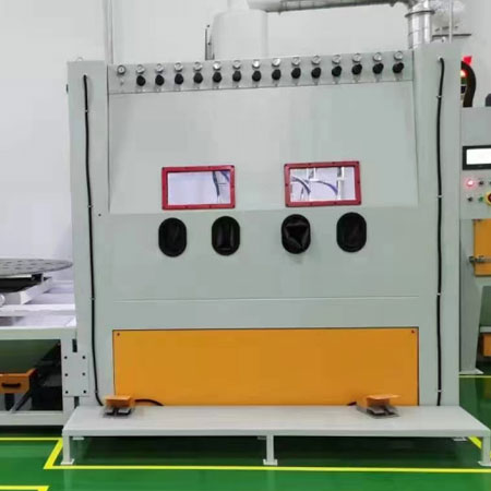 中卫高效生产,从箱体手动喷砂机开始,提升零部件质量